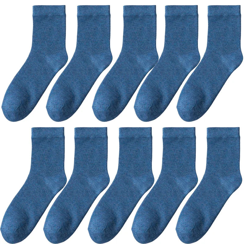 10 Pair Women's Bamboo Fibre Socks Harajuku Retro Solid Colour Casual Ladies Set Korean Style Female Socks