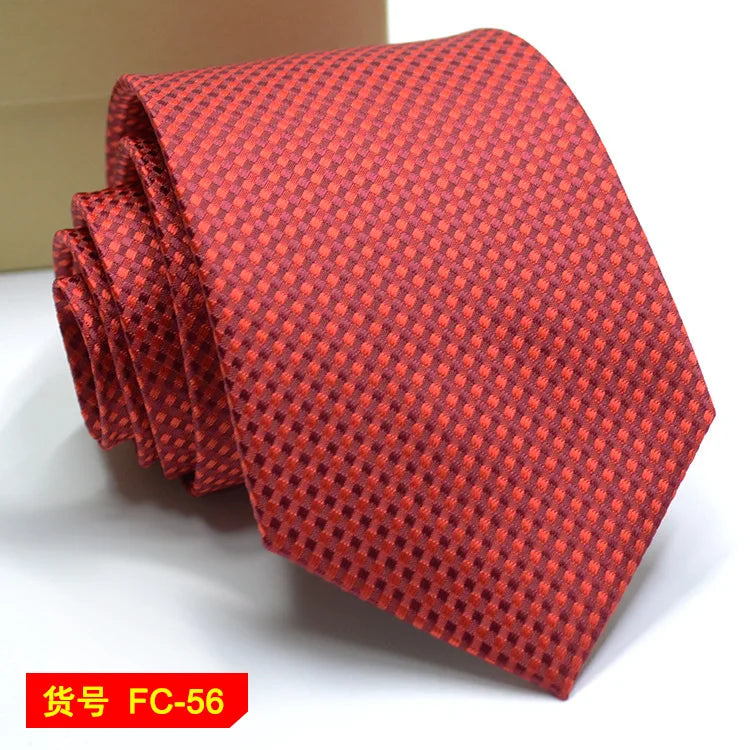 Men's Solid Color Stripe Floral Jacquard Necktie 7-8cm Width Fashionable Daily Wear Cravat for Wedding Party Gift