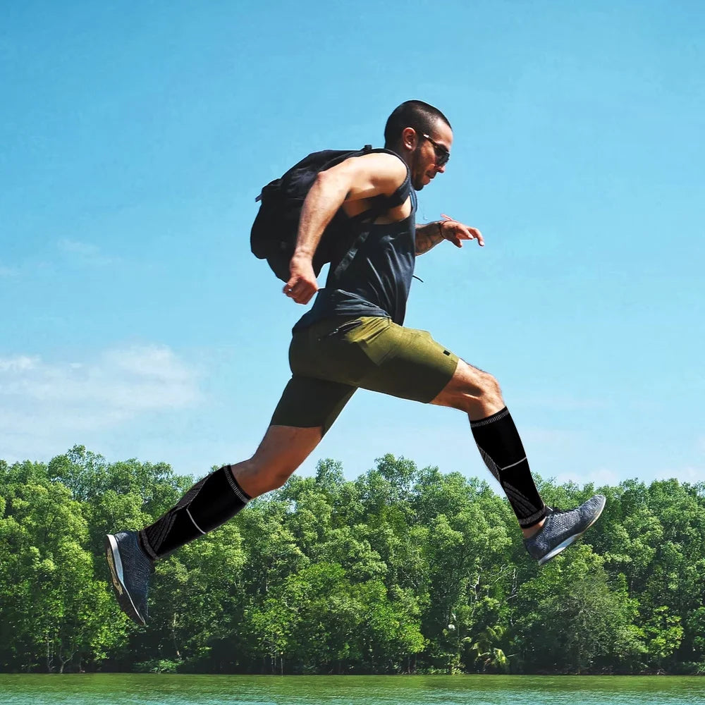 1pcs Running Athletics Compression Sleeves Leg Calf Shin Splints Elbow Knee Pads Protection Sports Safety Unisex