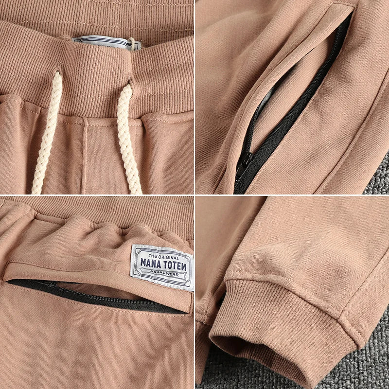 Herfst Nieuwe Amerikaanse Retro Badstof Effen Kleur Joggingbroek Heren Eenvoudige Gewassen Trekkoord Casual Sport Jeugd Enkelband Broek