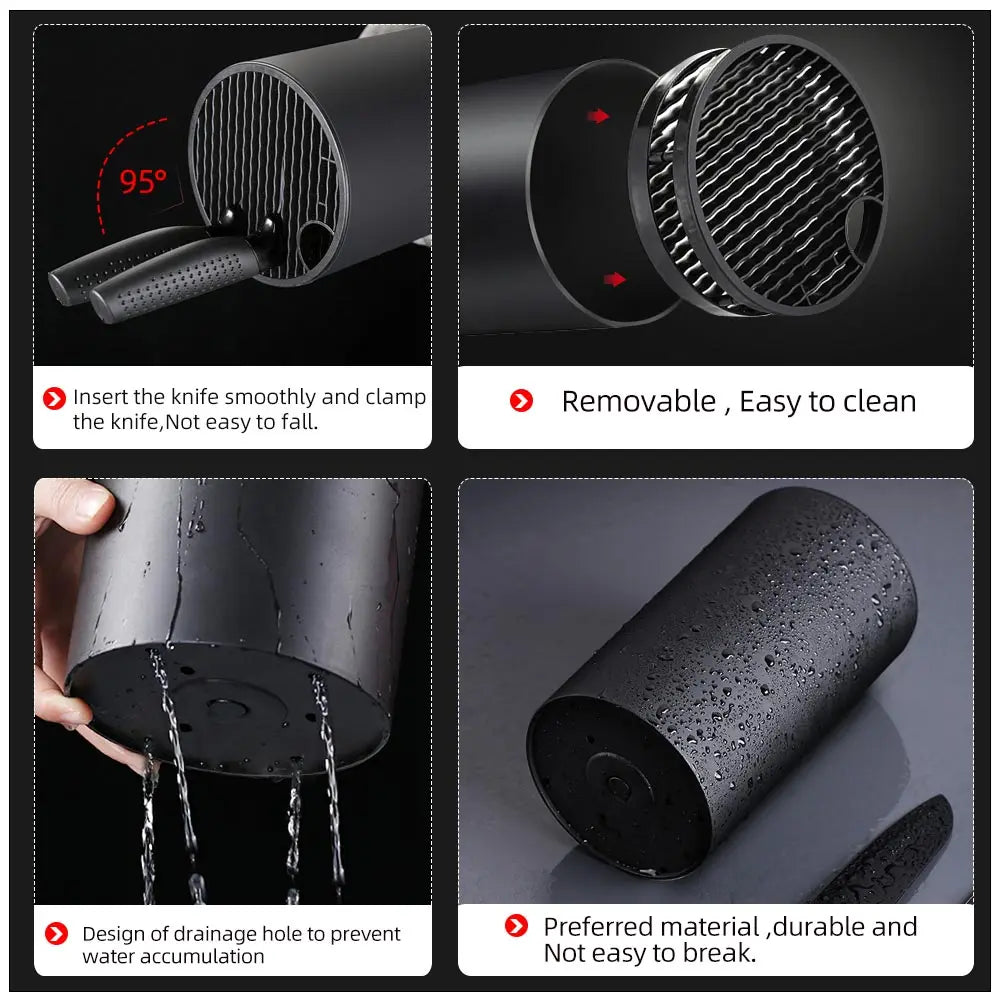 8.8inch Knife Holder Stand for Kitchen Chef Ceramic Knife Inserted Plastic Knives Block Storage Tank Holder Kitchen Accessories