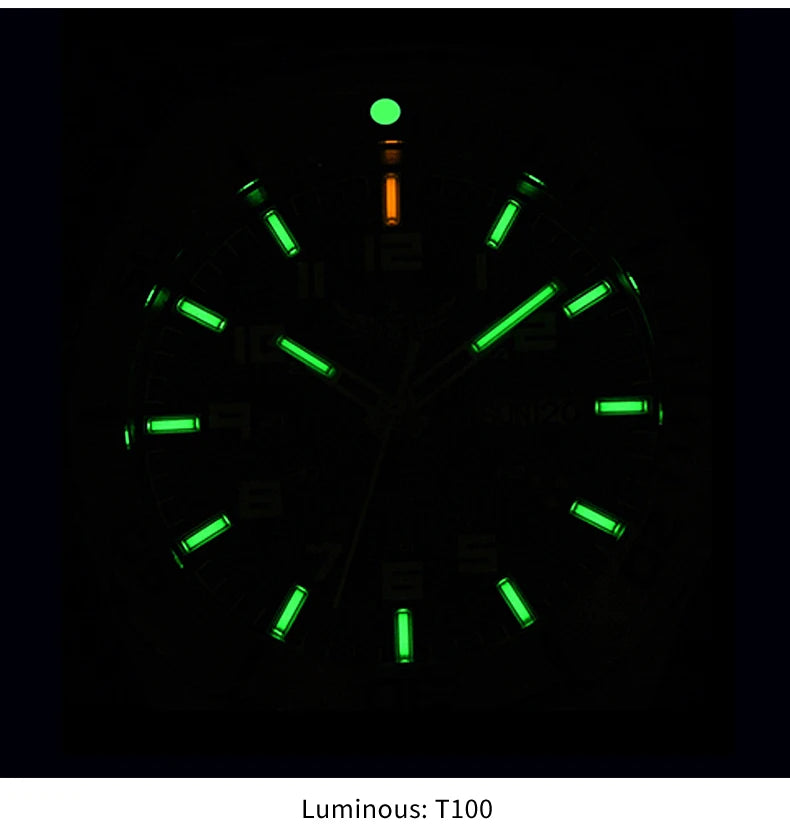 Yelang V1019 44MM Men's Mechanical Automatic Watch NH36 Movement 300M Waterproof Sapphire Lens 10BAR Deep Diving Stainless Steel Watch