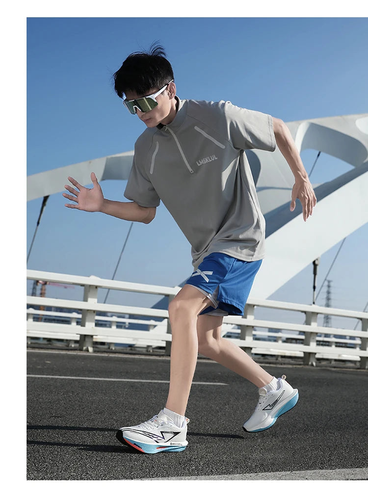 Carbon Plate Running Shoes – Lightweight Breathable Marathon Sneakers for Men & Women Non-Slip Athletic Sports Shoes
