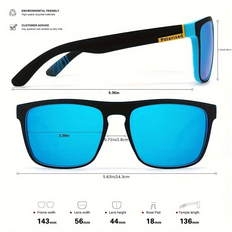 Vintage Square Polarized Sunglasses – UV400 Designer Driving & Fishing Sunglasses for Men & Women