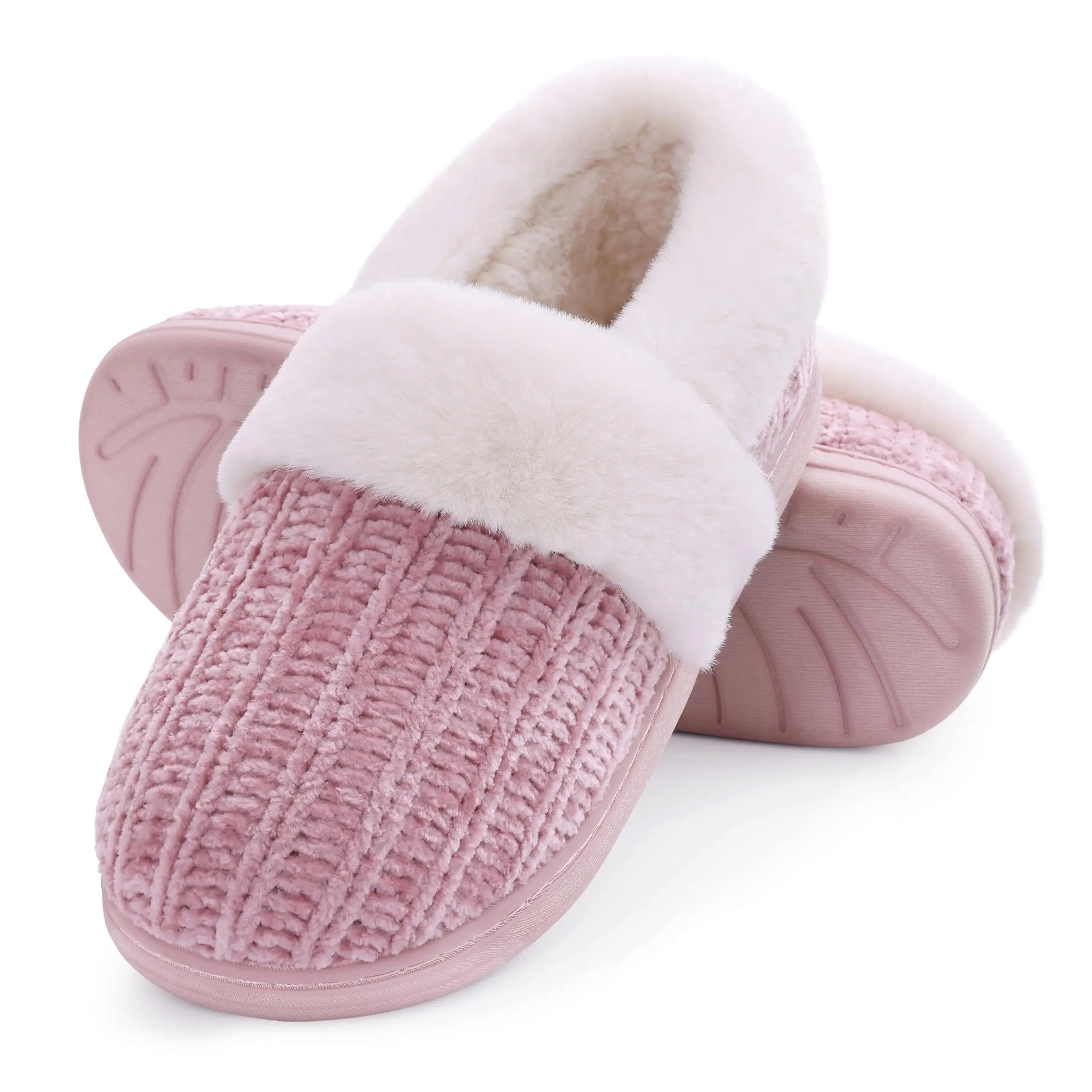 Women's Fuzzy Cosy Indoor Winter Warm Slippers With Anti-Skid Plush Casual Slides and Soft Memory Foam Suitable For Bedroom Ladies Shoes