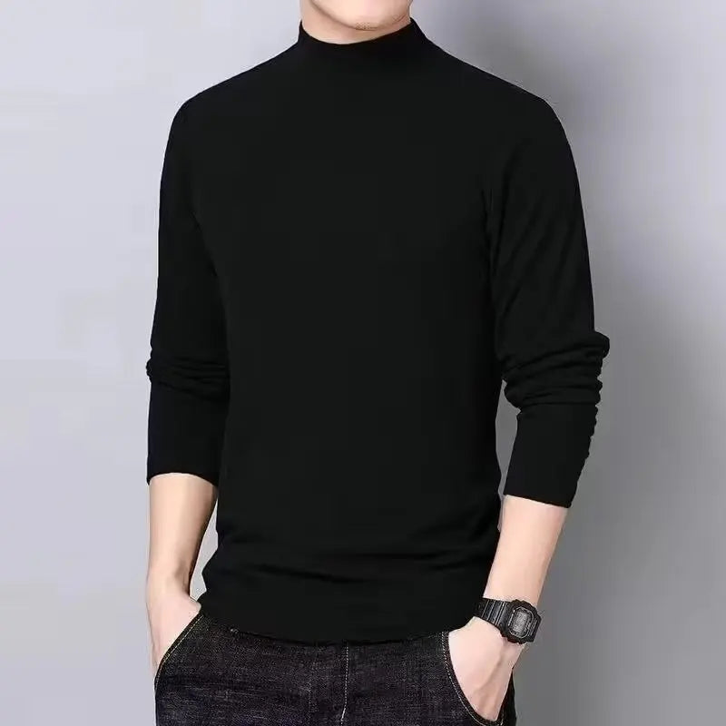 Heren Basic Turtleneck Trui Eenvoudige Winter Casual Trui Zoete Onderkleding Chique Heren Truien Lange Mouw