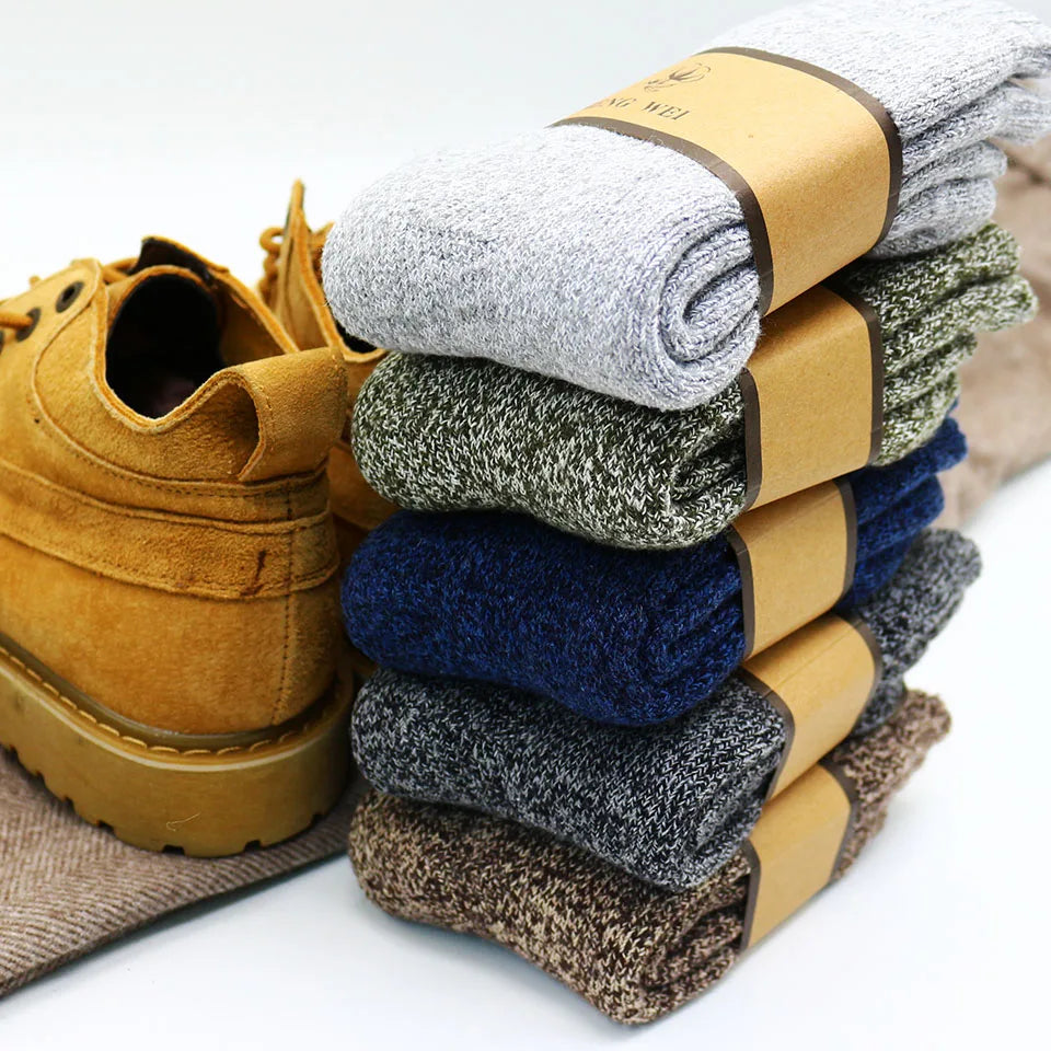 3/5 paar wintersokken van merinowol voor heren, superdik, warm en van hoge kwaliteit, Harajuku, retro, casual, antivries, kasjmiersokken voor heren