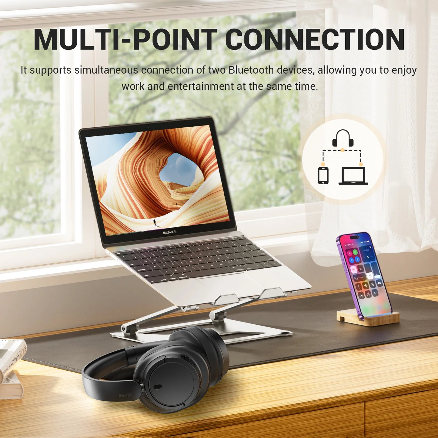 Oneodio SuperEQ V16 Wireless Bluetooth 5.3 Headphones 40mm Driver Headsets 90Hrs Playtime Over-Ear Bluetooth Headset