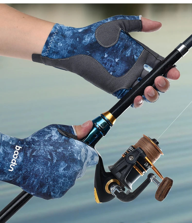 Fingerless Fishing Gloves are designed for Men and Women Fishing, Boating, Kayaking, Hiking, Running, Cycling P111439
