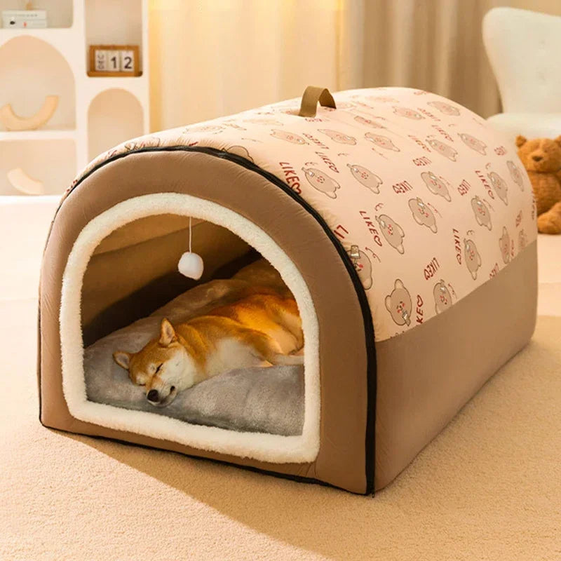 Winter Dog Kennel Warm Dog House Mat Detachable Washable Dogs Bed Nest Deep Sleep Tent for Medium Large Dogs House dog Supplies