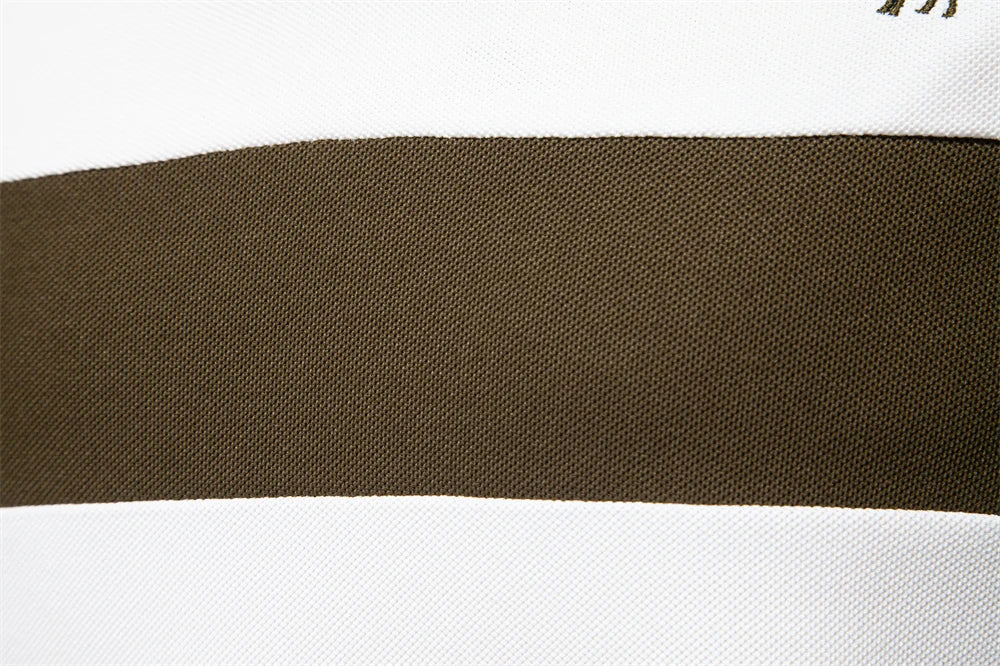 Men's Summer V-Neck Striped Polo Shirt Breathable Slim Fit Polo Shirts for Men Lightweight Casual Athletic Polo