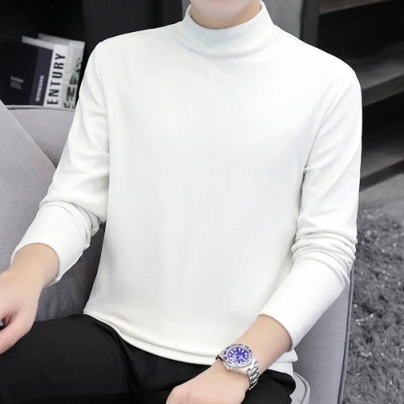 Heren Basic Turtleneck Trui Eenvoudige Winter Casual Trui Zoete Onderkleding Chique Heren Truien Lange Mouw
