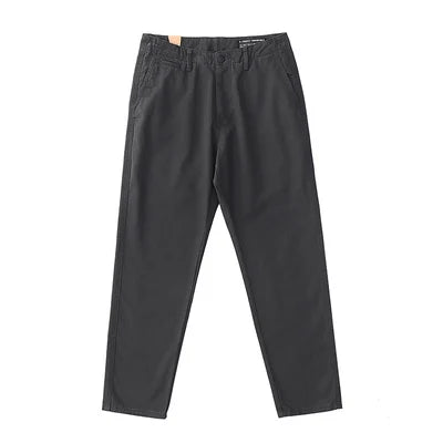 Spring Autumn New American Retro Twill Amekaji Chino Cargo Pants Men's Simple 100% Cotton Washed Straight Casual Trousers