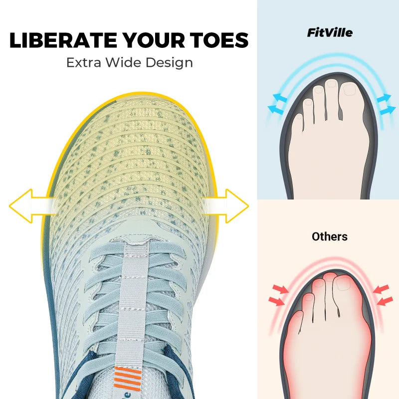 Men’s Wide Fit Walking Shoes – Breathable Lightweight Sneakers with Arch Support & Shock Absorption for Flat Feet