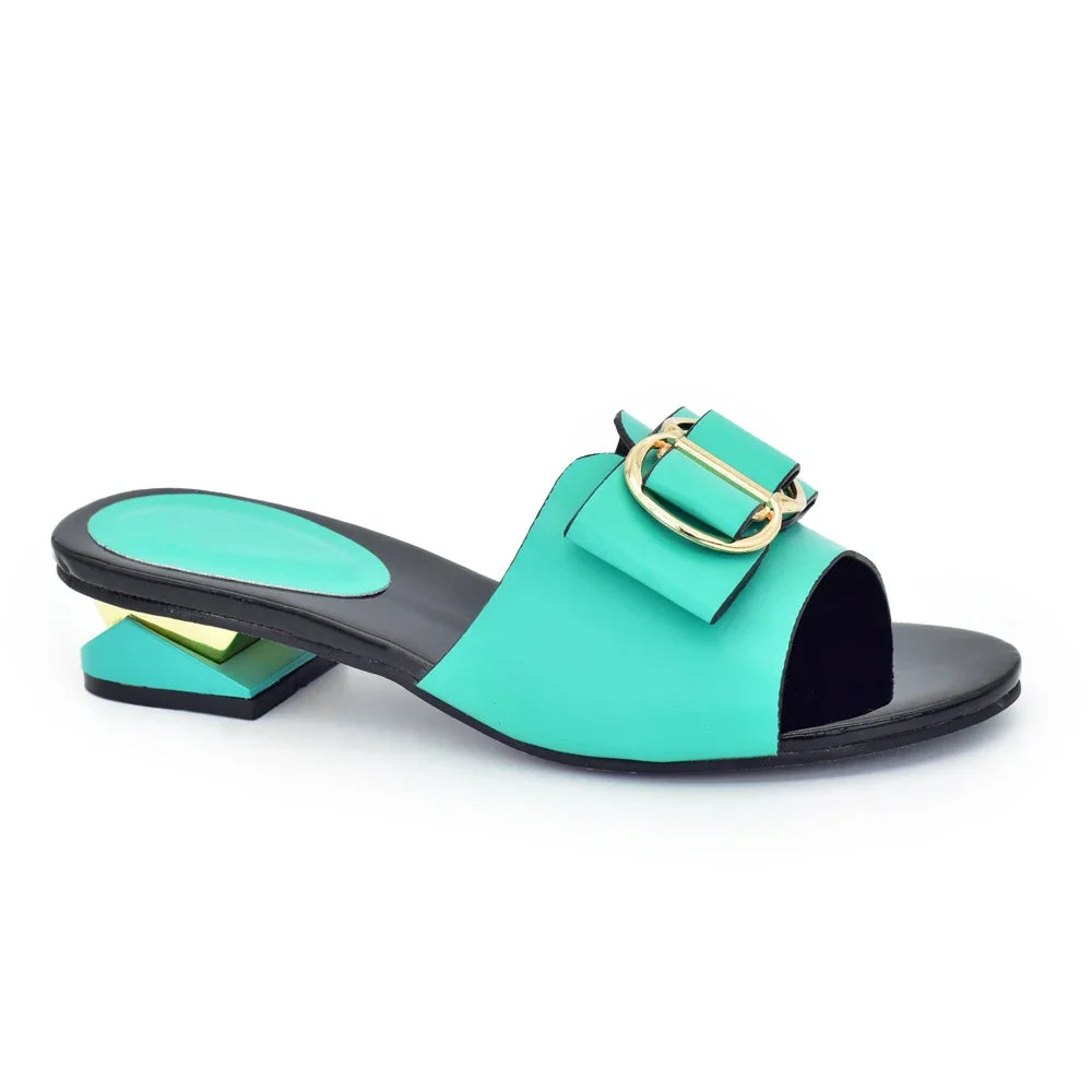 Elegant Italian Women High Quality African Wedding Shoes Lady Summer Autumn Daily Shoes 4cm Rhinestone Ladies Wedding Shoe