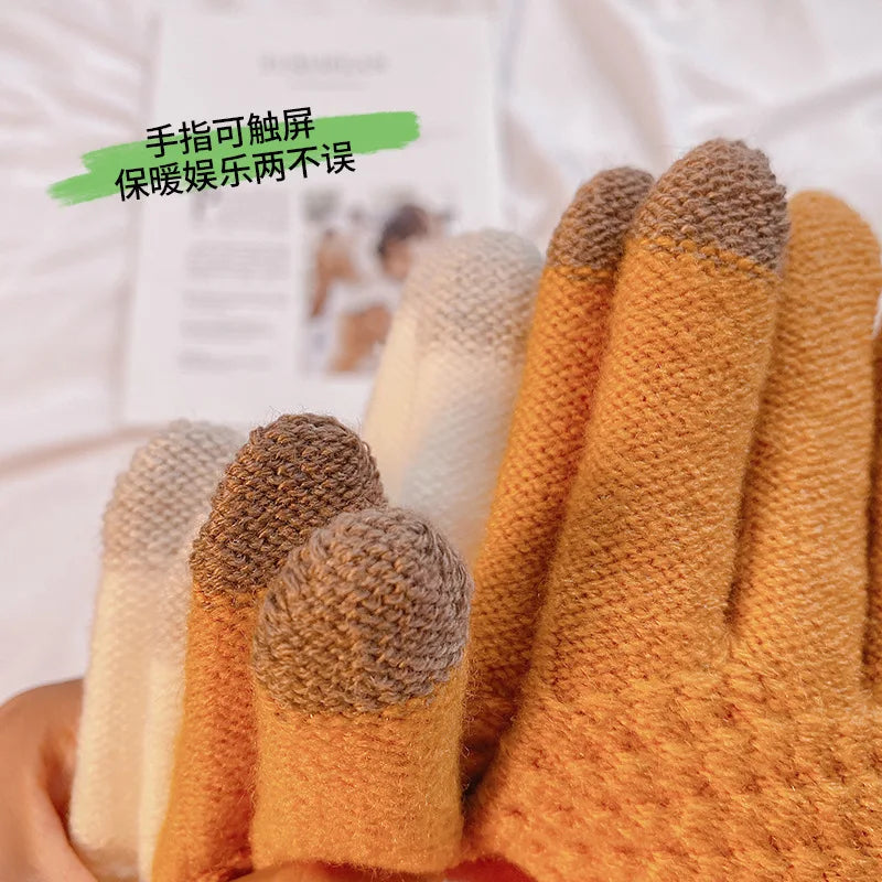 Women's Winter Gloves Cycling Motorcycle Tactical Hiking Sky Fishing Snowboard Full Finger Plush Thickened Gloves