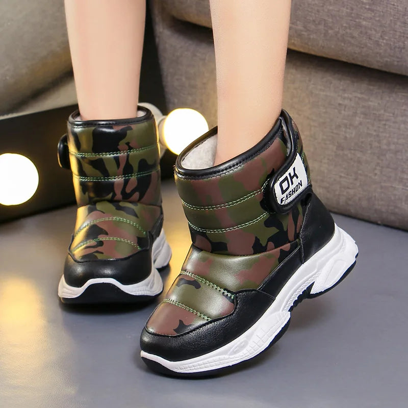 Kids' Casual Shoes Snow Boots Ankle Boots PU Leather Winter Shoes Velcro Anti-Slip Warm Shoes For Girls Size 26-37