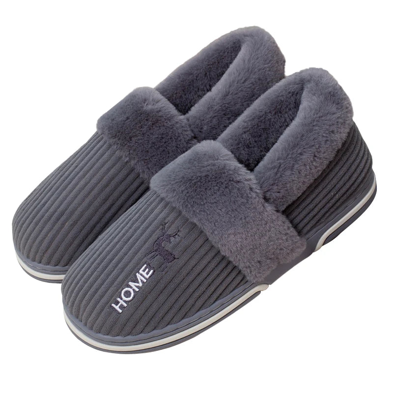 Unisex Warm Plush Winter Slippers Indoor Furry Fluffy Cotton Slides Suitable As Comfortable Home Bedroom Shoe For Men & Women