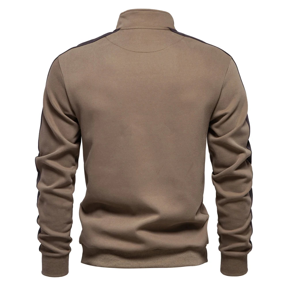 Men's Patchwork Quarter Zip Cotton-Blend Sweatshirts Lightweight Casual Sport Pullover Sweatshirt for Men