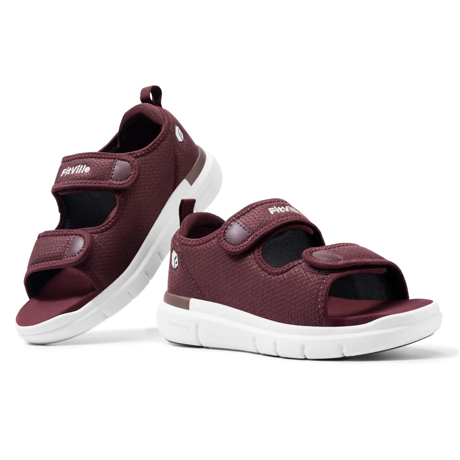 Women's Diabetic Wide Sandals With Arch Support Adjustable Straps Lightweight Casual Ladies Flat Shoes