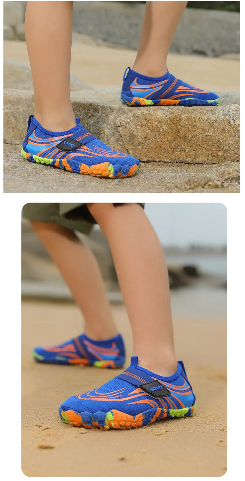 Kinderen op blote voeten waterschoenen voor kinderen Ademende, snel drogende sportschoenen Ideaal voor het strand Antislip voor brede voeten