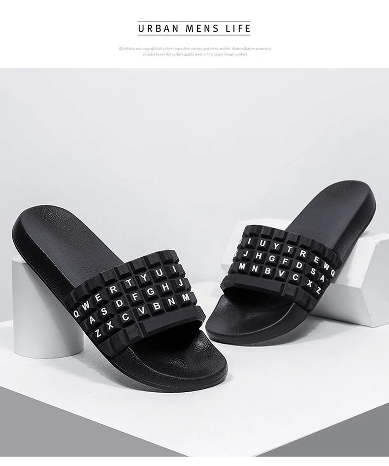 Luxury Men Personality Walking Slippers Over Size 37-48 Mens Leisure Indoor Sandals Outdoor Beach Water Slides Youth Slides
