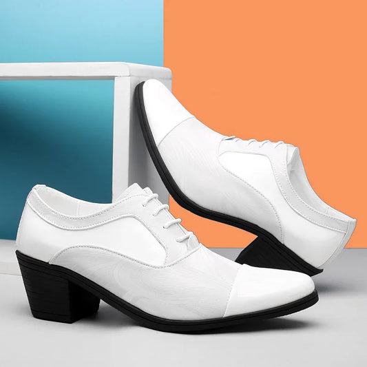 Height Increasing Men Dress Formal Business Shoes Luxury Italy Gentleman Party Evening Oxfords High Heel Youth Wedding Shoes