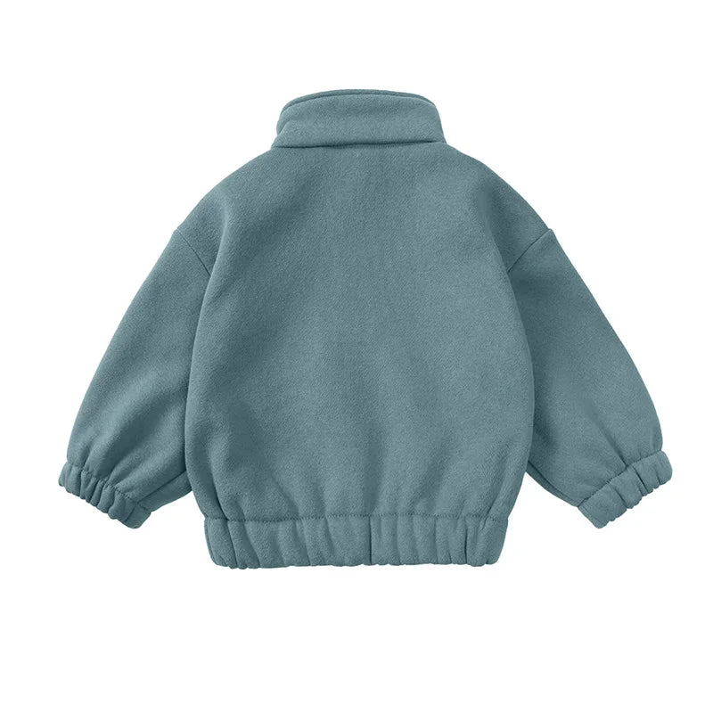 Baby Children's Fleece Lining Hoodies Set Spring Autumn Boys Sports Clothes 2PCS Girls Turtleneck Pullover Casual Suit 1-6Y Unisex