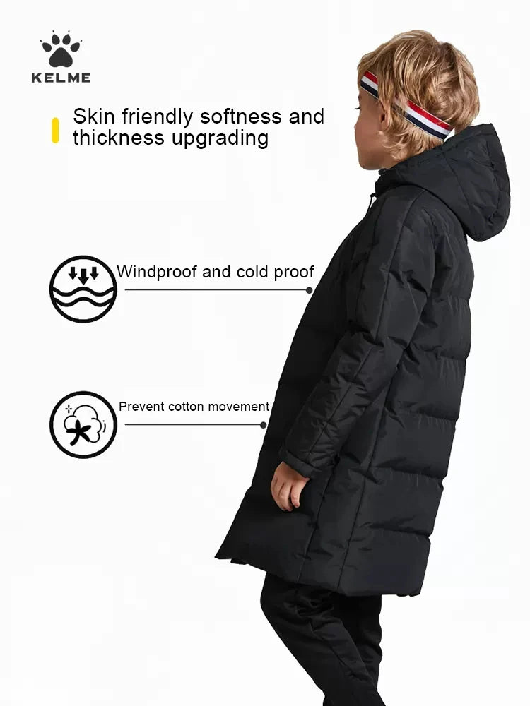 Kids Cotton Clothing Winter Long Jacket Sports Hooded Outwear Baby Children Windproof  Warm Outdoor Cotton Coat 3883405