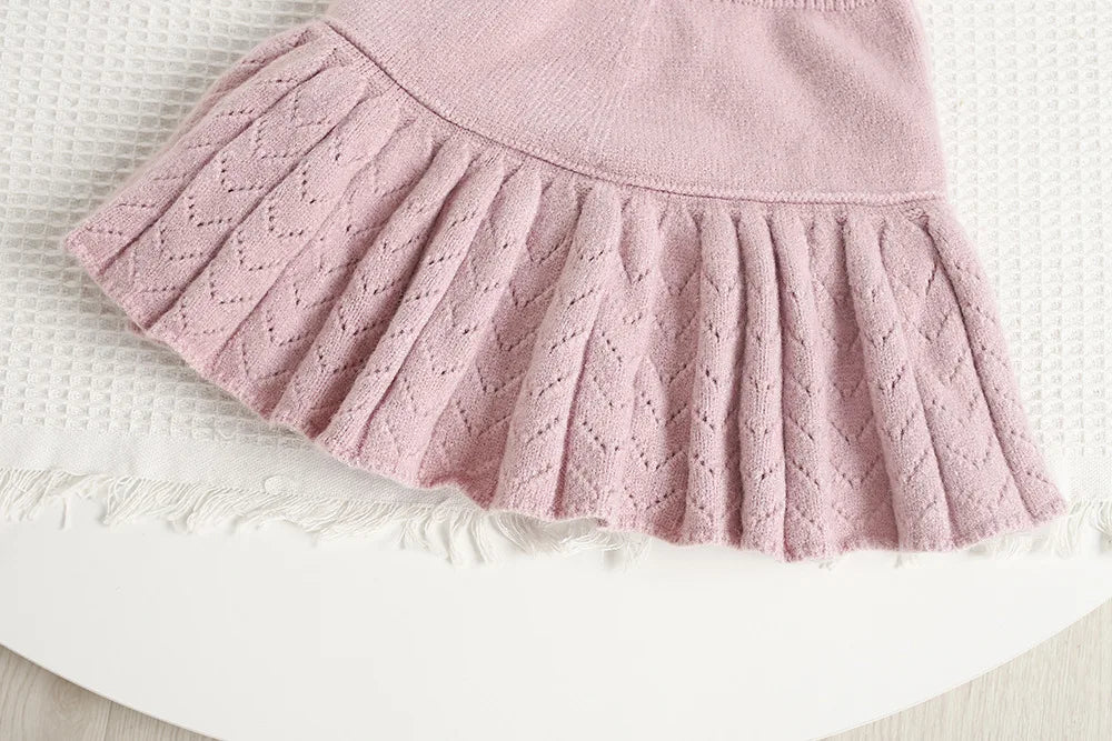 Autumn Children Sweater Set Hollow Knitting Girls Knitwear + Skirt Korean Version Loose Kids Outfit 2PCS 9M-5T Girls