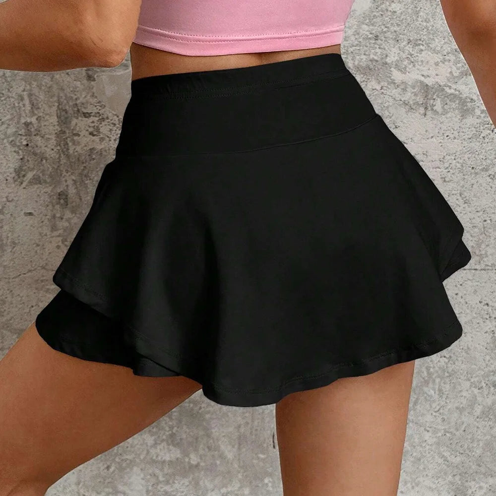 Skirts Spring Summer Sporty Korean Plain Mini High Waist A-Line Dating Skirts For Women