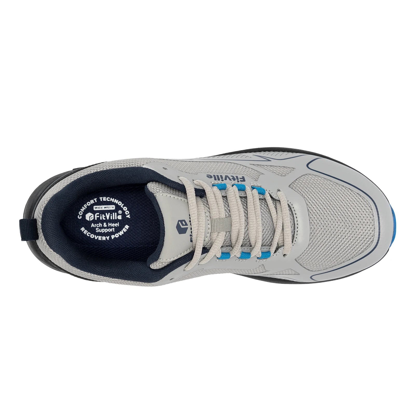 Antislip trailrunningschoenen voor heren, extra brede, lichtgewicht sneakers voor mannen met gezwollen voeten, ondersteuning van de voetboog en pijnverlichting