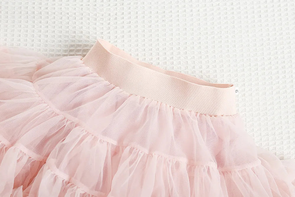 Autumn Kids Outfit 2PCS Set Sweet Bear Bow Girl's Knitted Sweater And Mesh Skirt Korean Loose Children's Clothing 9M-5T Girls