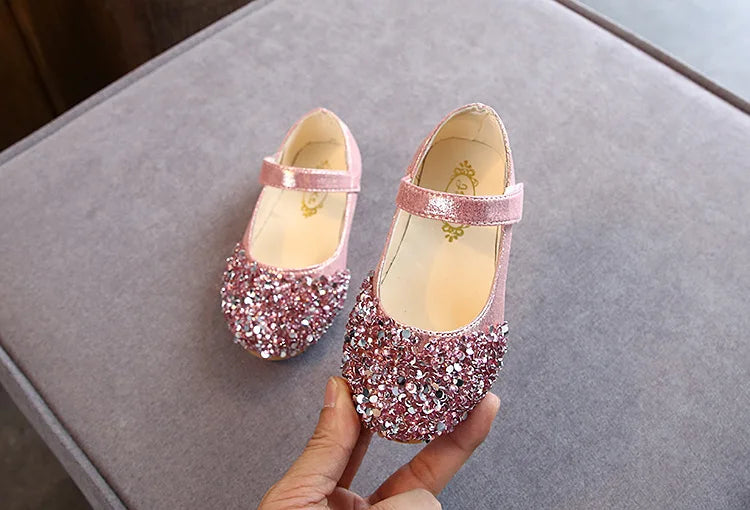 Spring New Children Shoes Girls Princess Shoes Glitter Children Baby Dance Shoes Casual Toddler Girl Sandals Crystal Shoes Party