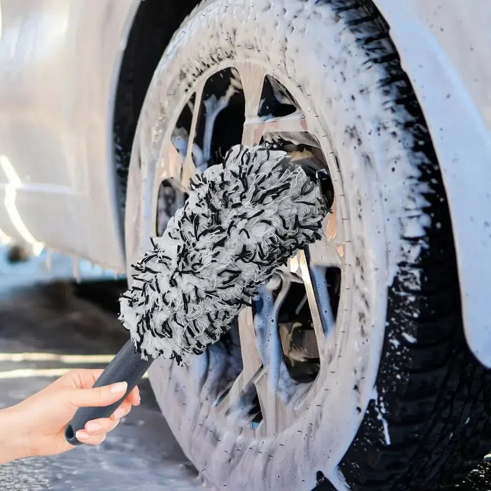 Car Wash Super Plush Microfiber Tire Rim Wheel Hub Cleaning Brush Car Beauty Car Wash Brush Maintenance Tools Cleaning Supplies