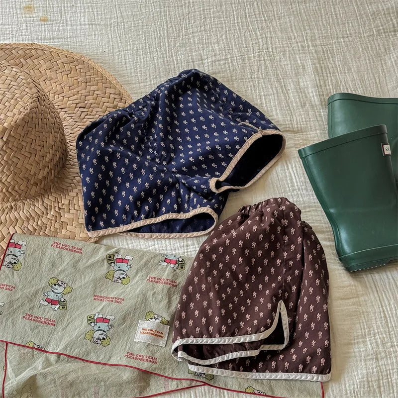 2025 Summer New Baby Girls Cute Floral Shorts Children Loose Cotton Shorts Versatile Kids Print Casual Shorts Toddler Clothes 4-6Y Unisex