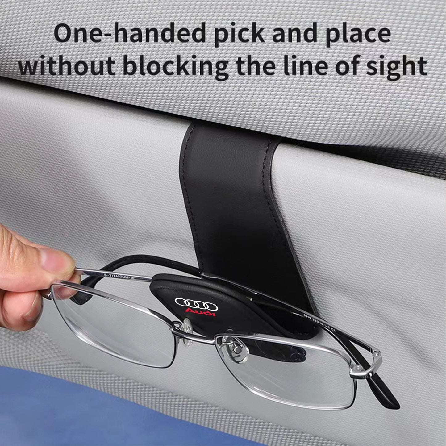 Car Leathers Glasses Clip Sun Visor Sunglasses Card Box For Audi Quattro Sline A3 A4 A6 A5 Q5 A1 Q7 Q3 Q2 Q8 A7 A8 TT S1 SQ5