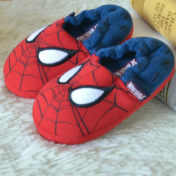 Unisex Adult & Children Indoor Home Slippers Heel Cotton Anti-Skid Floor Children's Shoes Breathable Cartoon Red Slippers Size 26-46