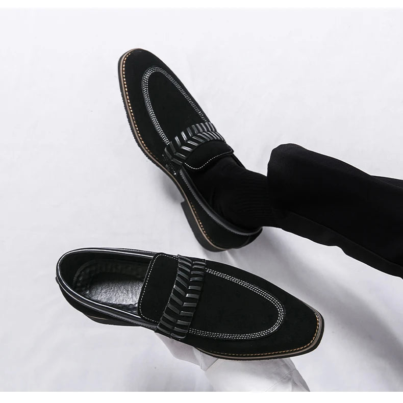 Formal Dress Oxford Shoes Men Green Suede Leather Male Business Formal Suit Shoes Over Size 38-48 Adult Leisure Walking Shoes