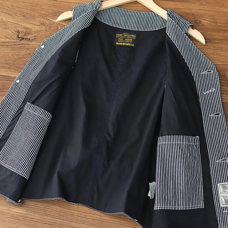 2024 Autumn New American Retro 12OZ Denim Cargo Vest Men's Simple 100% Cotton Washed Old Casual Multi-pocket Waistcoat Jacket