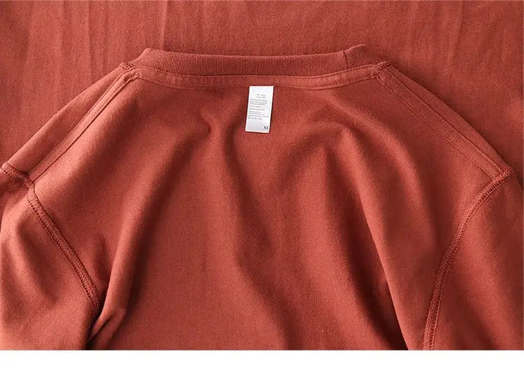 2025 Zomer Nieuwe Amerikaanse Retro 245G Korte Mouw O-hals Effen Kleur T-shirt Herenmode Eenvoudige 100% Katoen Gewassen Casual Tops