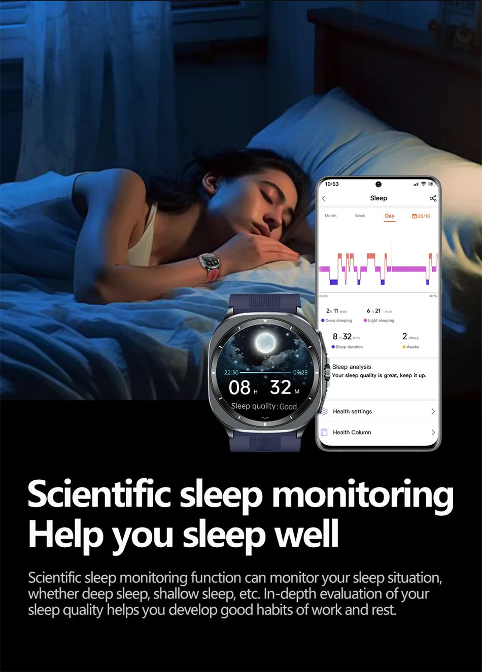 2025 Health track Smartwatch Air Pump Airbag True Blood Pressure Health Measure Smart Watch Men Women Blood oxygen BT Call