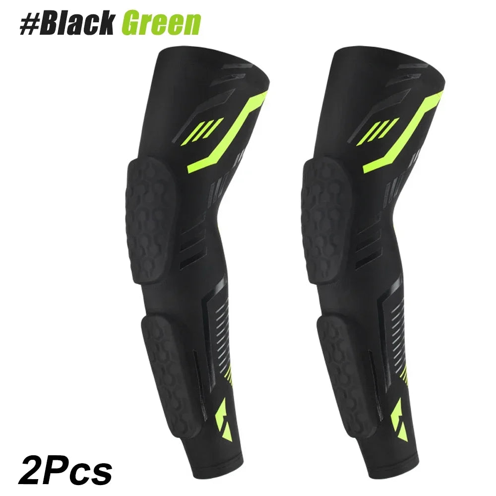 Sports Anti-Collision Padded Arm Sleeves For Protection of Elbow and Forearm During Sports - Honeycomb Pads For Men & Women