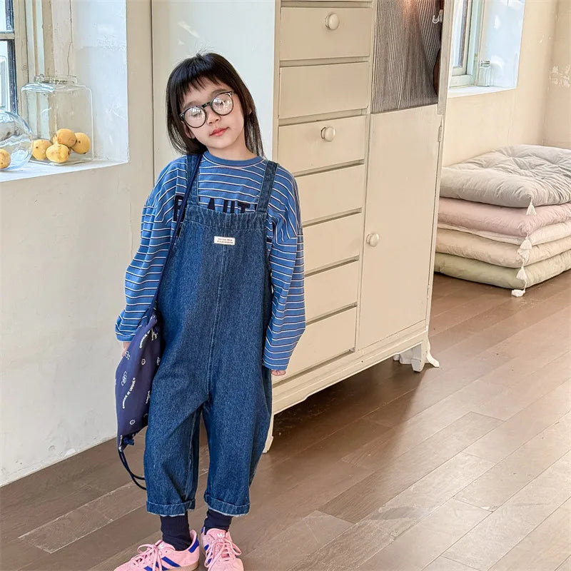 2025 Lente Nieuwe Kinderen Losse Overalls Katoen Baby Meisjes Jongens Cartoon Print Wijde Pijpen Broek Jongens Band Broek Kinderen Casual Broek 4-6Y Unisex