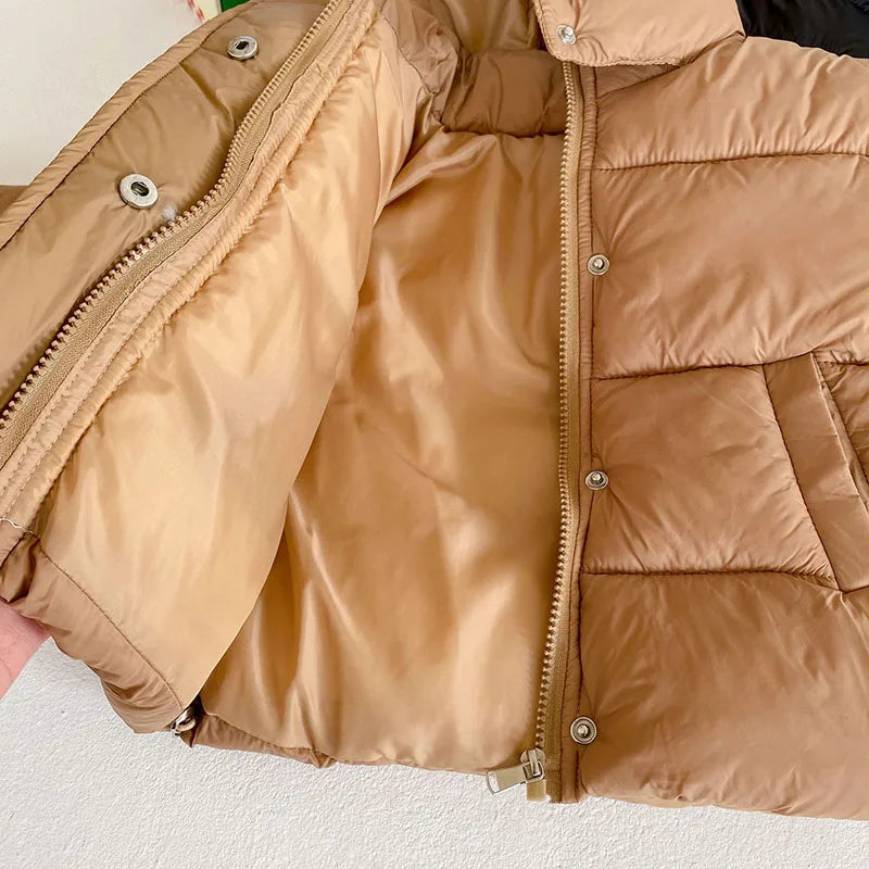 Winter Kids Parkas Korean Style Girls Boys Fur Coat Hoodie Boys Thicken Outerwear 7T Unisex