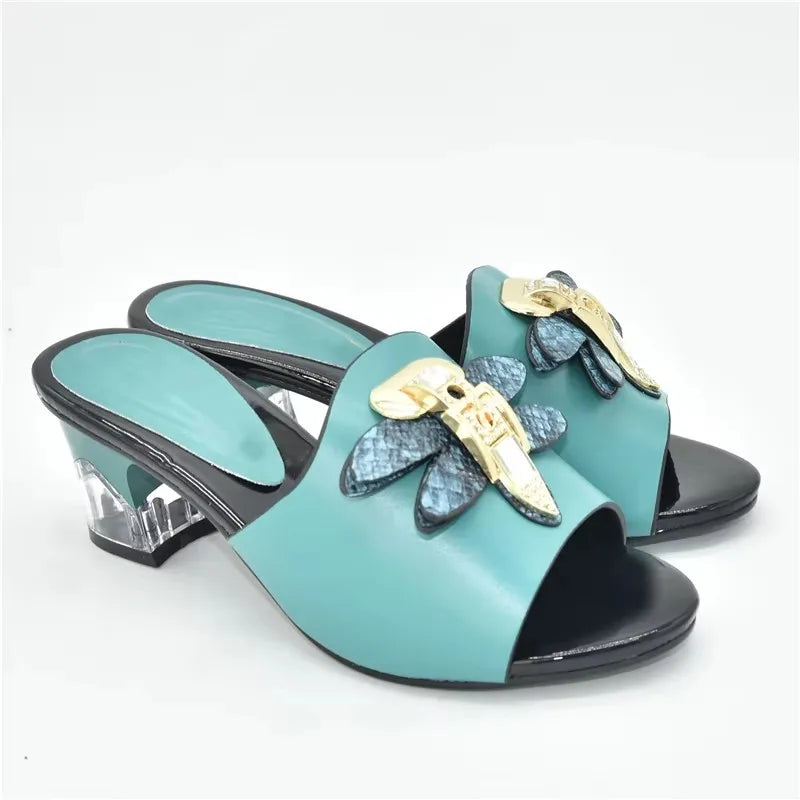 Ladies Bridal Wedding Nigeria Shoes with Rhinestones Italian High Heels Wedding Slippers Italian Women Party Pumps