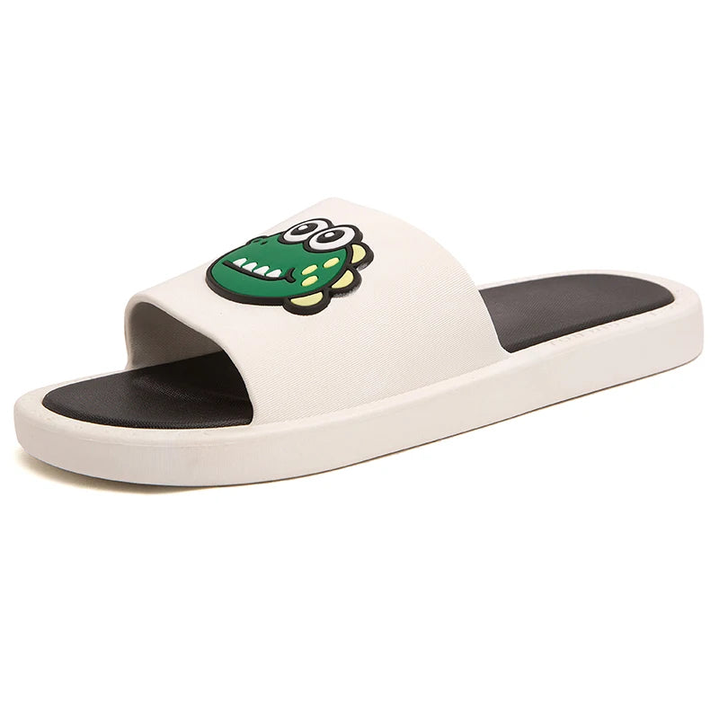 New Style Men Cartoon Pattern Walking Casual Slippers Home House Indoor Casual Sandals Youth Water Slides