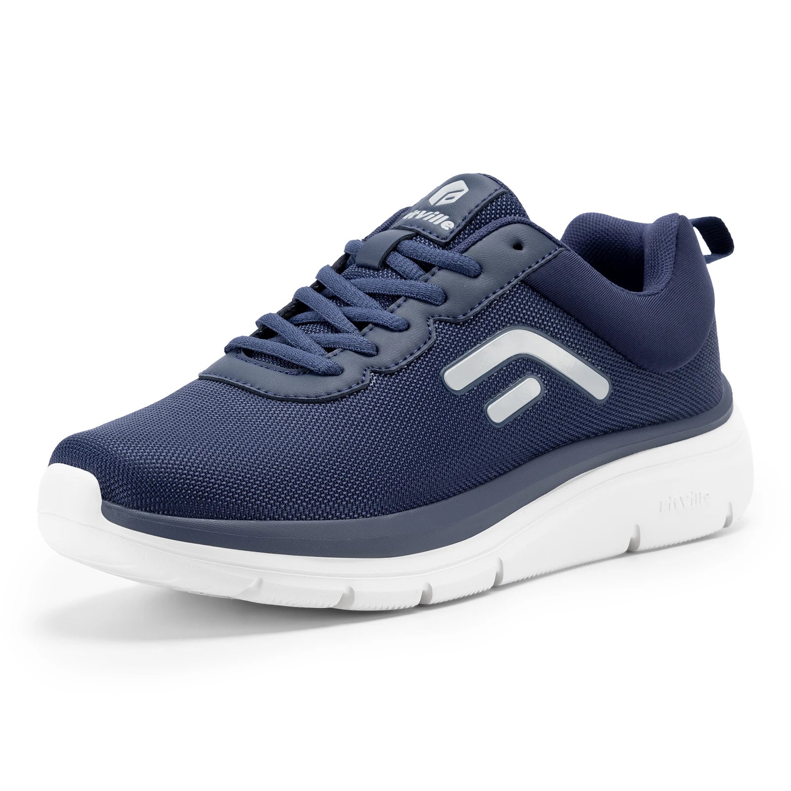 Men's Wide Width Thick Sole Walking Shoes - Lightweight And Breathable Sneakers For Plantar Fasciitis Pain Relieve