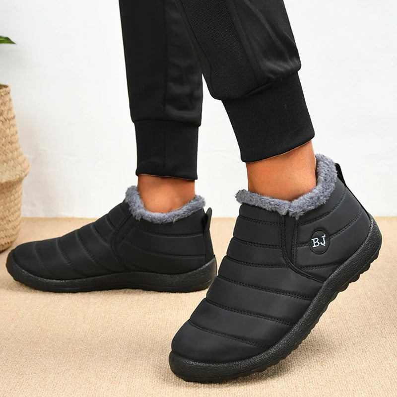 Unisex Snow Warm Boots  Slip-On Winter Shoes Fashion Shoes Waterproof Ankle Work Boots For Men & Women