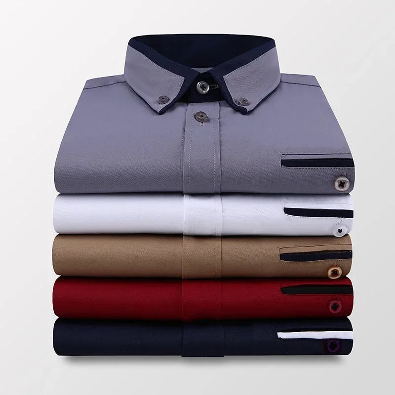 Summer Business Shirt Men Short Sleeves Button Up Shirt Turn-down Collar Casual Shirts Men's Clothing Plus Size 5XL